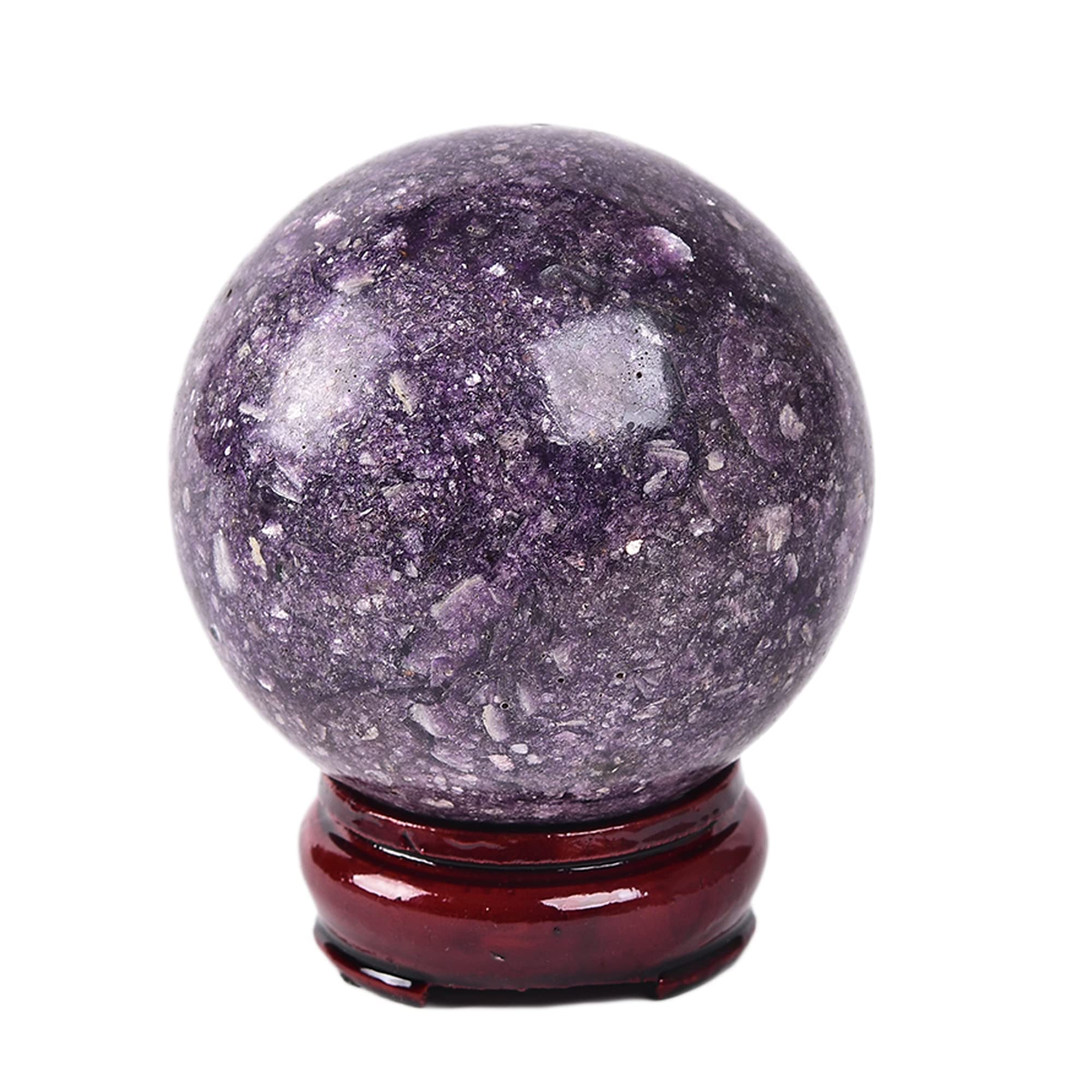 Amazon.com: JIC Gem Deep Purple Lepidolite Sphere with Stand